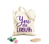 AILOONG Bolsos de hombro de lona de algodón Citas inspiradoras de Eres suficiente Tela de 340g/m² de grosor Se usa como bolsa de herramientas