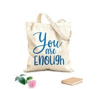 AILOONG Bolsos de hombro de lona de algodón Citas inspiradoras de Eres suficiente Tela de 340g/m² de grosor Se usa como bolsa de herramientas