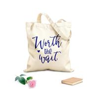 AILOONG Bolsos de hombro de lona de algodón Citas inspiradoras que valen la pena esperar Tela de 340g/m² de grosor Se usa como bolsa de herramientas