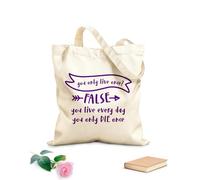 AILOONG Bolsos de hombro de lona de algodón Citas inspiradoras: Solo se vive una vez Tela de 340g/m² de grosor Se usa como bolsa de herramientas