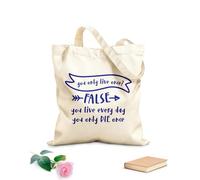 AILOONG Bolsos de hombro de lona de algodón Citas inspiradoras: Solo se vive una vez Tela de 340g/m² de grosor Se usa como bolsa de herramientas