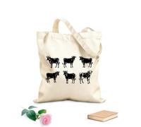 AILOONG Bolsos de hombro de lona de algodón Conjunto de siluetas de granja de vacas Tela de 12 oz de grosor Se usa como bolsa de herramientas 31x36cm Mediano