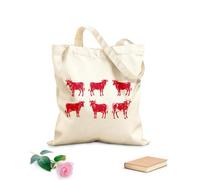 AILOONG Bolsos de hombro de lona de algodón Conjunto de siluetas de granja de vacas Tela de 340g/m² de grosor Se usa como bolsa de herramientas