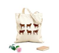 AILOONG Bolsos de hombro de lona de algodón Conjunto de siluetas de granja de vacas Tela de 340g/m² de grosor Se usa como bolsa de herramientas