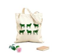 AILOONG Bolsos de hombro de lona de algodón Conjunto de siluetas de granja de vacas Tela de 340g/m² de grosor Se usa como bolsa de herramientas