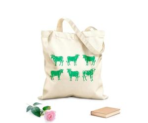 AILOONG Bolsos de hombro de lona de algodón Conjunto de siluetas de granja de vacas Tela de 340g/m² de grosor Se usa como bolsa de herramientas