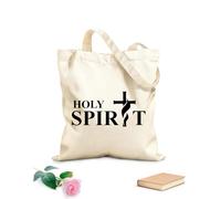 AILOONG Bolsos de hombro de lona de algodón Cruz del Espíritu Santo sobre fondo negro Tela de 12 oz de grosor Se usa como bolsa de herramientas 31x36cm Mediano