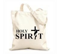 AILOONG Bolsos de hombro de lona de algodón Cruz del Espíritu Santo sobre fondo negro Tela de 12 oz de grosor Se usa como bolsa de herramientas 31x36cm Mediano