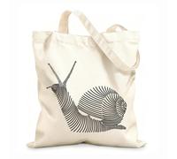 AILOONG Bolsos de hombro de lona de algodón Dibujo lineal simple de un caracol 2 Tela de 12 oz de grosor Se usa como bolsa de herramientas 25x30cm Pequeño