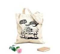 AILOONG Bolsos de hombro de lona de algodón Es hora de reflexionar sobre el arte de crear problemas que no existían Tela de 12 oz de grosor Se usa como bolsa de herramientas 31x36cm Mediano