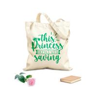 AILOONG Bolsos de hombro de lona de algodón Esta princesa no necesita ser salvada Tela de 340g/m² de grosor Se usa como bolsa de herramientas