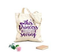 AILOONG Bolsos de hombro de lona de algodón Esta princesa no necesita ser salvada Tela de 340g/m² de grosor Se usa como bolsa de herramientas