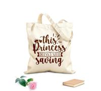 AILOONG Bolsos de hombro de lona de algodón Esta princesa no necesita ser salvada Tela de 340g/m² de grosor Se usa como bolsa de herramientas