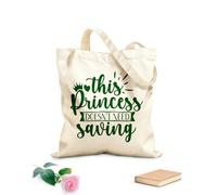 AILOONG Bolsos de hombro de lona de algodón Esta princesa no necesita ser salvada Tela de 340g/m² de grosor Se usa como bolsa de herramientas