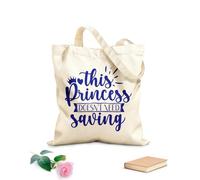 AILOONG Bolsos de hombro de lona de algodón Esta princesa no necesita ser salvada Tela de 340g/m² de grosor Se usa como bolsa de herramientas