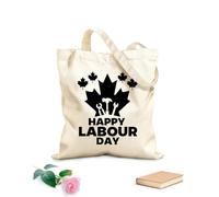 AILOONG Bolsos de hombro de lona de algodón Feliz Día del Trabajo en Canadá con Canada Leaf Tela de 12 oz de grosor Se usa como bolsa de herramientas 35x40cm Grande