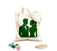 AILOONG Bolsos de hombro de lona de algodón Foto de pareja Tela de 340g/m² de grosor Se usa como bolsa de herramientas