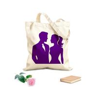 AILOONG Bolsos de hombro de lona de algodón Foto de pareja Tela de 340g/m² de grosor Se usa como bolsa de herramientas