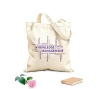 AILOONG Bolsos de hombro de lona de algodón Gestión del conocimiento en la nube de palabras Tela de 340g/m² de grosor Se usa como bolsa de herramientas
