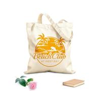 AILOONG Bolsos de hombro de lona de algodón Imagen del logotipo del Beach Club Tela de 340g/m² de grosor Se usa como bolsa de herramientas