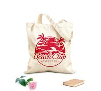 AILOONG Bolsos de hombro de lona de algodón Imagen del logotipo del Beach Club Tela de 340g/m² de grosor Se usa como bolsa de herramientas
