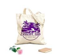 AILOONG Bolsos de hombro de lona de algodón Imagen del logotipo del Beach Club Tela de 340g/m² de grosor Se usa como bolsa de herramientas