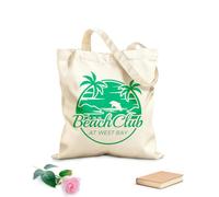 AILOONG Bolsos de hombro de lona de algodón Imagen del logotipo del Beach Club Tela de 340g/m² de grosor Se usa como bolsa de herramientas