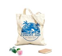 AILOONG Bolsos de hombro de lona de algodón Imagen del logotipo del Beach Club Tela de 340g/m² de grosor Se usa como bolsa de herramientas