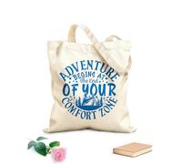 AILOONG Bolsos de hombro de lona de algodón La aventura comienza al final de tu zona de confort Tela de 340g/m² de grosor Se usa como bolsa de herramientas