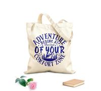 AILOONG Bolsos de hombro de lona de algodón La aventura comienza al final de tu zona de confort Tela de 340g/m² de grosor Se usa como bolsa de herramientas