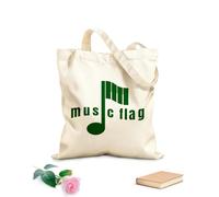 AILOONG Bolsos de hombro de lona de algodón Logotipo de piano con bandera musical Tela de 340g/m² de grosor Se usa como bolsa de herramientas