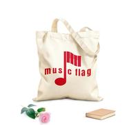 AILOONG Bolsos de hombro de lona de algodón Logotipo de piano con bandera musical Tela de 340g/m² de grosor Se usa como bolsa de herramientas