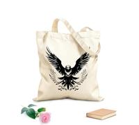 AILOONG Bolsos de hombro de lona de algodón Majestuosa Águila Negra Tela de 12 oz de grosor Se usa como bolsa de herramientas 31x36cm Mediano