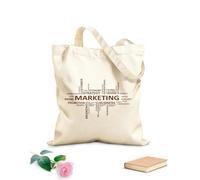 AILOONG Bolsos de hombro de lona de algodón Marketing en la nube de palabras Tela de 340g/m² de grosor Se usa como bolsa de herramientas