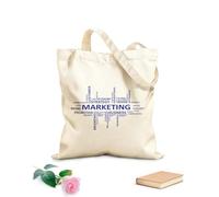AILOONG Bolsos de hombro de lona de algodón Marketing en la nube de palabras Tela de 340g/m² de grosor Se usa como bolsa de herramientas