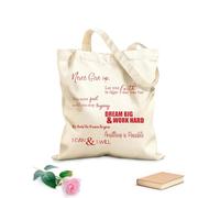 AILOONG Bolsos de hombro de lona de algodón Nunca te rindas. Todo es posible. Puedo y lo haré. Tela de 340g/m² de grosor Plegable