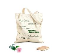 AILOONG Bolsos de hombro de lona de algodón Nunca te rindas. Todo es posible. Puedo y lo haré. Tela de 340g/m² de grosor Plegable