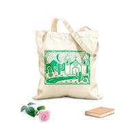 AILOONG Bolsos de hombro de lona de algodón Paisaje estilo cordel brasileño con iglesia Tela de 340g/m² de grosor Se usa como bolsa de herramientas