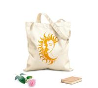 AILOONG Bolsos de hombro de lona de algodón Silueta celestial y mística Tela de 340g/m² de grosor Se usa como bolsa de herramientas