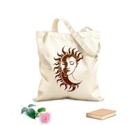 AILOONG Bolsos de hombro de lona de algodón Silueta celestial y mística Tela de 340g/m² de grosor Se usa como bolsa de herramientas