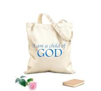 AILOONG Bolsos de hombro de lona de algodón SOY UN HIJO DE DIOS Tela de 340g/m² de grosor Combina con la ropa