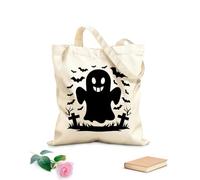 AILOONG Bolsos de hombro de lona de algodón Una imagen de fantasma de Halloween Tela de 12 oz de grosor Se usa como bolsa de herramientas 25x30cm Pequeño