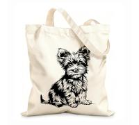 AILOONG Bolsos de hombro de lona de algodón Yorkshire Terrier Tela de 12 oz de grosor Se usa como bolsa de herramientas 31x36cm Mediano