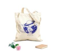 AILOONG Bolsos de lona de algodón para mujer Astrología surrealista de planetas y hongos Tela de 340g/m² de grosor Material agradable para la piel
