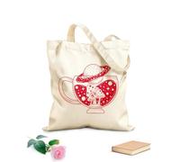 AILOONG Bolsos de lona de algodón para mujer Astrología surrealista de planetas y hongos Tela de 340g/m² de grosor Material agradable para la piel