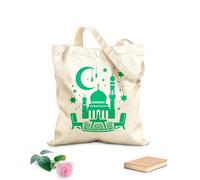AILOONG Bolsos de lona de algodón para mujer Concepto de Ramadán Mubarak con silueta de hombre rezando Tela de 340g/m² de grosor Material agradable para la piel