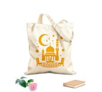 AILOONG Bolsos de lona de algodón para mujer Concepto de Ramadán Mubarak con silueta de hombre rezando Tela de 340g/m² de grosor Material agradable para la piel