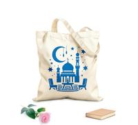 AILOONG Bolsos de lona de algodón para mujer Concepto de Ramadán Mubarak con silueta de hombre rezando Tela de 340g/m² de grosor Material agradable para la piel