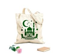 AILOONG Bolsos de lona de algodón para mujer Concepto de Ramadán Mubarak con silueta de hombre rezando Tela de 340g/m² de grosor Material agradable para la piel