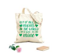 AILOONG Bolsos de lona de algodón para mujer De todas las mamás del mundo, estoy tan feliz de que seas la mía. Día de la Madre. Tela de 340g/m² de grosor Material agradable para la piel